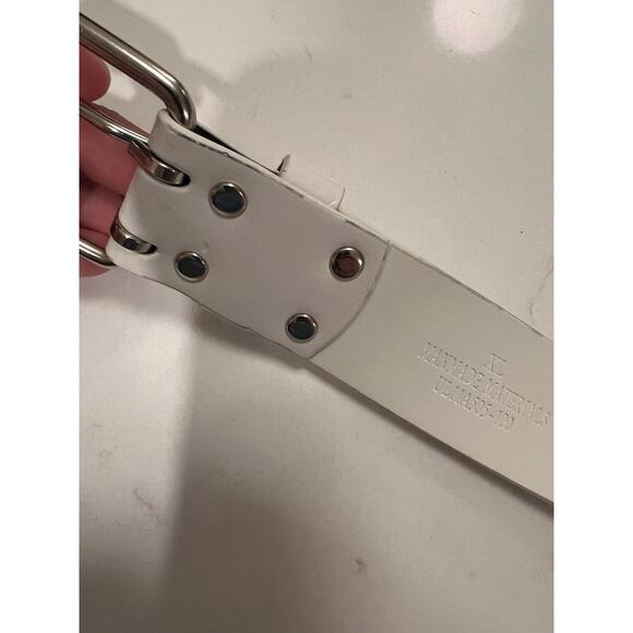 Vintage Gothic Y2K Emo Rivet Faux Leather White and silver Belt - Picture 7 of 11